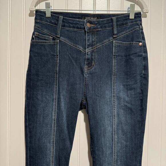 Judy Blue Carson City Flare Jeans High Waisted Front Seams Size 28 - Picture 3 of 7